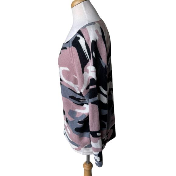 SKULL CASHMERE Scout Pink Gray Camo Cashmere Sweater XS - Picture 9 of 10
